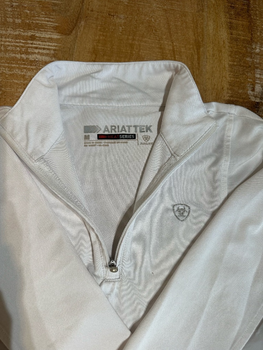 White Ariat English Quarter Zip Riding Top - Size M